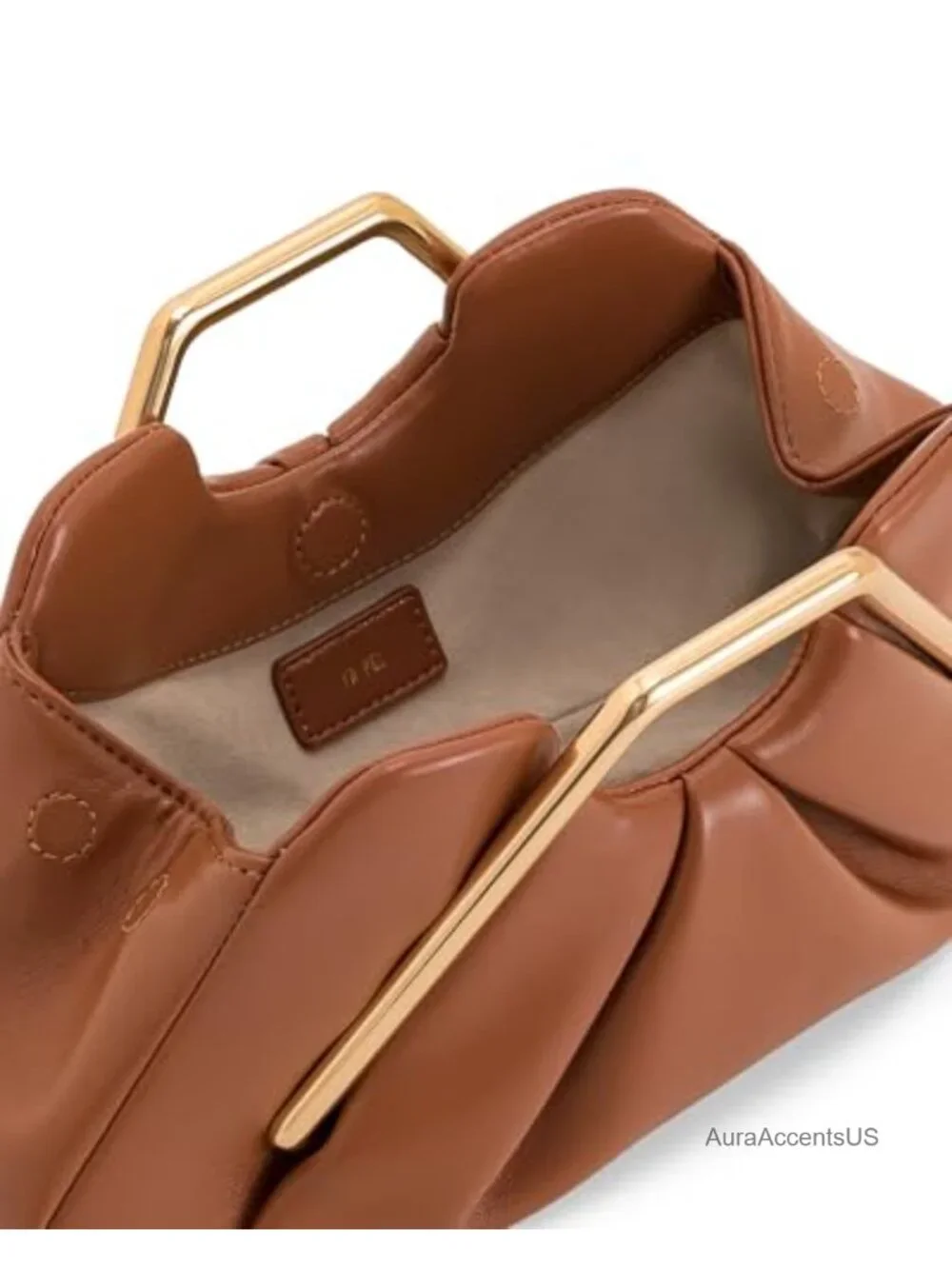 Vegan Leather Gold Hardware Frame Clutch Wristlet Tassel Bag